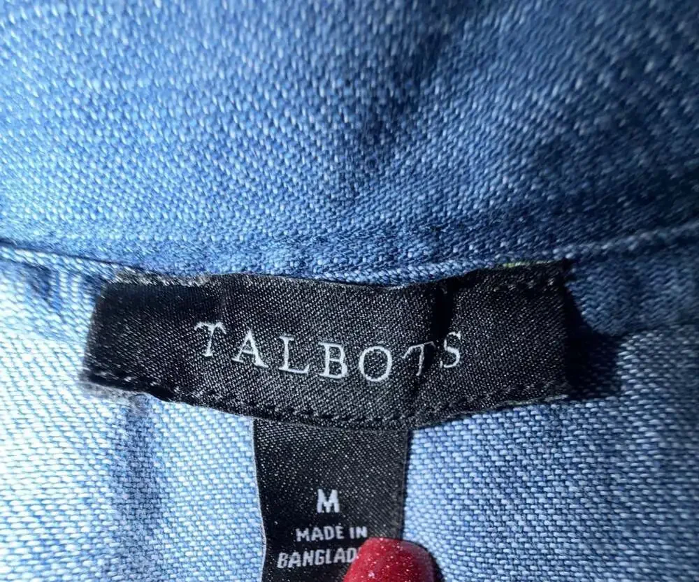 Talbots Women's Short Sleeve Denim Midi Dress